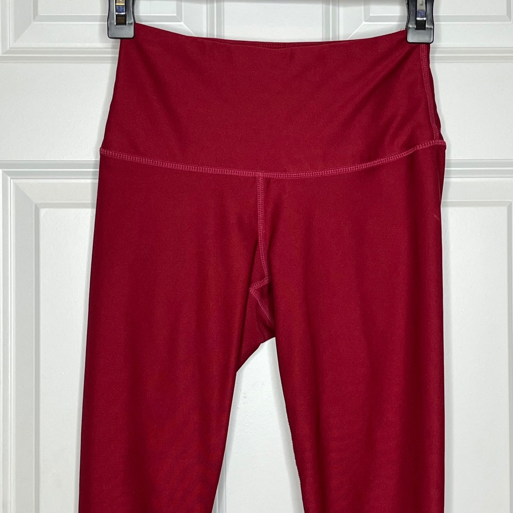 TESLA Red High Waisted‎ Leggings Athletic Workout Pants Women's XS